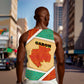 Gabon Men Tank Top - National Coat of Arms and Tribal Pattern Map Design in Bold Colors
