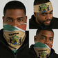Gabon Neck Gaiter - National Coat of Arms and Tribal Pattern Map Design in Bold Colors TS04