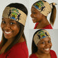 Gabon Neck Gaiter - National Coat of Arms and Tribal Pattern Map Design in Bold Colors TS04