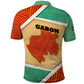 Gabon Polo Shirt - National Coat of Arms and Tribal Pattern Map Design in Bold Colors
