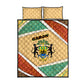 Gabon Quilt Bed Set - National Coat of Arms and Tribal Pattern Map Design in Bold Colors