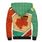 Gabon Sherpa Hoodie - National Coat of Arms and Tribal Pattern Map Design in Bold Colors