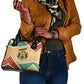Gabon Shoulder Handbag - National Coat of Arms and Tribal Pattern Map Design in Bold Colors