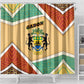 Gabon Shower Curtain - National Coat of Arms and Tribal Pattern Map Design in Bold Colors