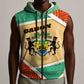 Gabon Sleeveless Zip Hoodie - National Coat of Arms and Tribal Pattern Map Design in Bold Colors - African Pride