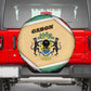 Gabon Spare Tire Cover - National Coat of Arms and Tribal Pattern Map Design in Bold Colors