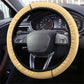 Gabon Steering Wheel Cover - National Coat of Arms and Tribal Pattern Map Design in Bold Colors