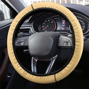 Gabon Steering Wheel Cover - National Coat of Arms and Tribal Pattern Map Design in Bold Colors