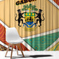 Gabon Window Curtain - National Coat of Arms and Tribal Pattern Map Design in Bold Colors
