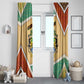 Gabon Window Curtain - National Coat of Arms and Tribal Pattern Map Design in Bold Colors