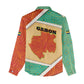 Gabon Women Casual Shirt - National Coat of Arms and Tribal Pattern Map Design in Bold Colors