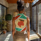 Gabon Women Sleeveless Polo Shirt - National Coat of Arms and Tribal Pattern Map Design in Bold Colors