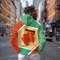 Gabon Zip Hoodie - National Coat of Arms and Tribal Pattern Map Design in Bold Colors
