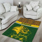 Gabon Area Rug - Tribal Print and Fierce Panther Graphic in National Flag Colors