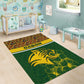 Gabon Area Rug - Tribal Print and Fierce Panther Graphic in National Flag Colors