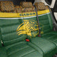 Gabon Back Car Seat Cover - Tribal Print and Fierce Panther Graphic in National Flag Colors