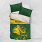 Gabon Bedding Set - Tribal Print and Fierce Panther Graphic in National Flag Colors