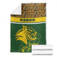 Gabon Blanket - Tribal Print and Fierce Panther Graphic in National Flag Colors
