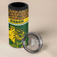 Gabon 4 in 1 Can Cooler Tumbler - Tribal Print and Fierce Panther Graphic in National Flag Colors
