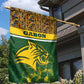 Gabon Garden Flag - Tribal Print and Fierce Panther Graphic in National Flag Colors