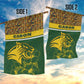 Gabon Garden Flag - Tribal Print and Fierce Panther Graphic in National Flag Colors