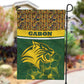 Gabon Garden Flag - Tribal Print and Fierce Panther Graphic in National Flag Colors