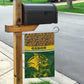 Gabon Garden Flag - Tribal Print and Fierce Panther Graphic in National Flag Colors