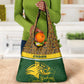 Gabon Grocery Bag - Tribal Print and Fierce Panther Graphic in National Flag Colors