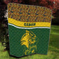Gabon Quilt - Tribal Print and Fierce Panther Graphic in National Flag Colors