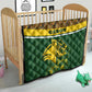 Gabon Quilt - Tribal Print and Fierce Panther Graphic in National Flag Colors
