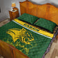Gabon Quilt Bed Set - Tribal Print and Fierce Panther Graphic in National Flag Colors