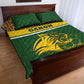 Gabon Quilt Bed Set - Tribal Print and Fierce Panther Graphic in National Flag Colors