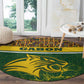 Gabon Round Carpet - Tribal Print and Fierce Panther Graphic in National Flag Colors