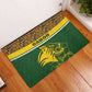 Gabon Rubber Doormat - Tribal Print and Fierce Panther Graphic in National Flag Colors