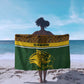 Gabon Sarong - Tribal Print and Fierce Panther Graphic in National Flag Colors