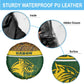 Gabon Spare Tire Cover - Tribal Print and Fierce Panther Graphic in National Flag Colors