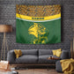 Gabon Tapestry - Tribal Print and Fierce Panther Graphic in National Flag Colors