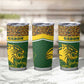 Gabon Tumbler Cup - Tribal Print and Fierce Panther Graphic in National Flag Colors