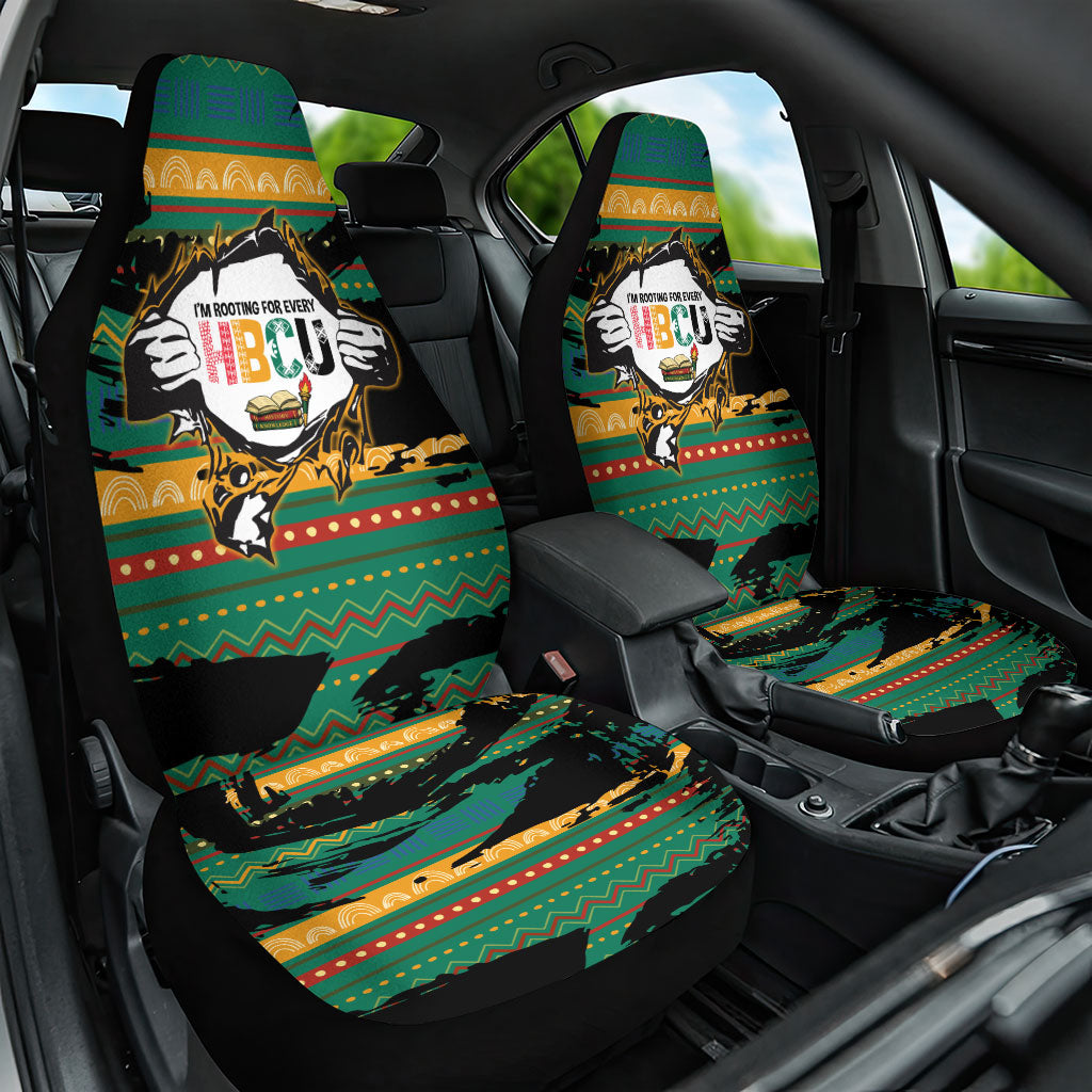 Rooting For Every HBCU Car Seat Cover Pan African Kente Pattern - History And Knowledge Torch