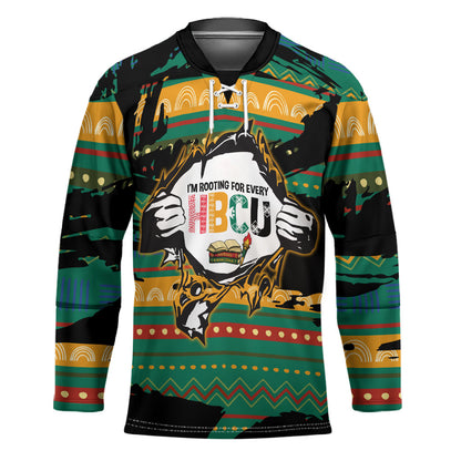Rooting For Every HBCU Hockey Jersey Pan African Kente Pattern - History And Knowledge Torch