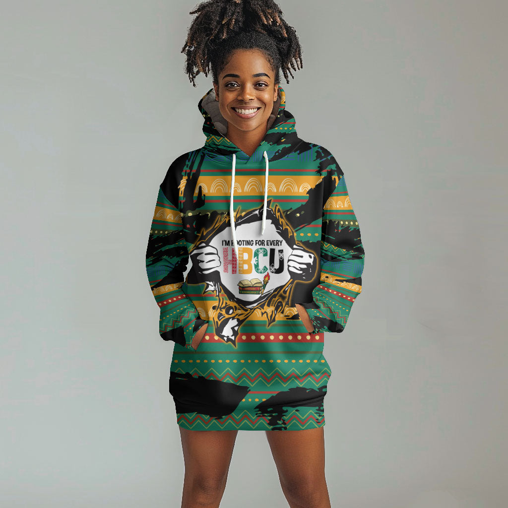 Rooting For Every HBCU Hoodie Dress Pan African Kente Pattern - History And Knowledge Torch