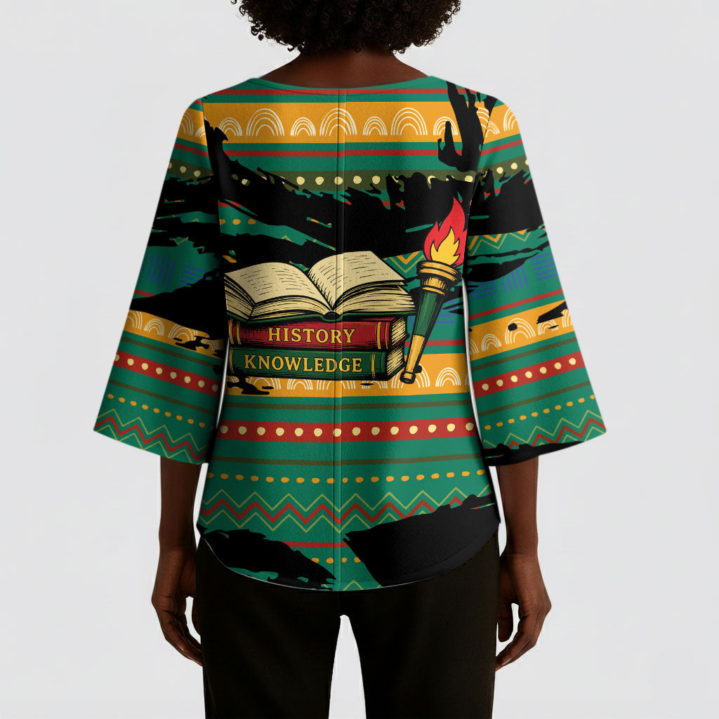 Rooting For Every HBCU Kimono Sleeve Blouse Pan African Kente Pattern - History And Knowledge Torch