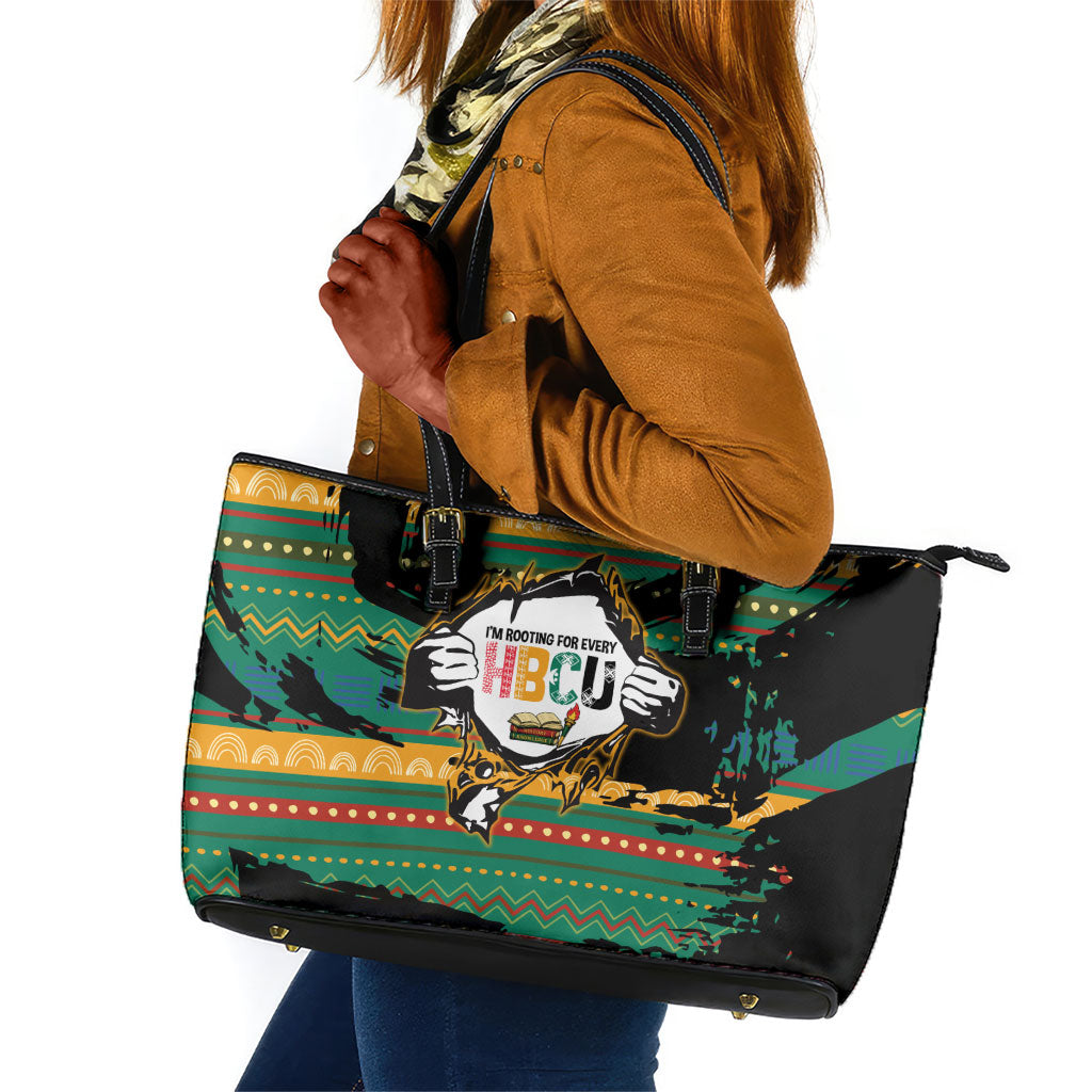 Rooting For Every HBCU Leather Tote Bag Pan African Kente Pattern ...