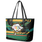 Rooting For Every HBCU Leather Tote Bag Pan African Kente Pattern - History And Knowledge Torch