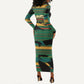 Rooting For Every HBCU Long Sleeve Bodycon Dress Pan African Kente Pattern - History And Knowledge Torch
