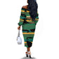 Rooting For Every HBCU Off The Shoulder Long Sleeve Dress Pan African Kente Pattern - History And Knowledge Torch