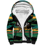 Rooting For Every HBCU Sherpa Hoodie Pan African Kente Pattern - History And Knowledge Torch
