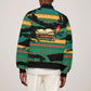 Rooting For Every HBCU Sleeve Zip Bomber Jacket Pan African Kente Pattern - History And Knowledge Torch