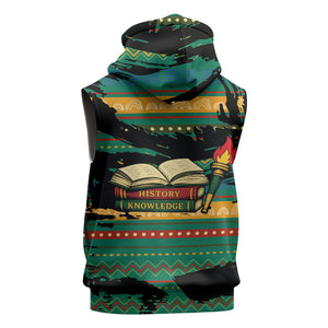 Rooting For Every HBCU Sleeveless Hoodie Pan African Kente Pattern - History And Knowledge Torch