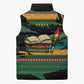 Rooting For Every HBCU Sleeveless Puffer Jacket Pan African Kente Pattern - History And Knowledge Torch